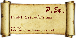 Prokl Szilvánusz névjegykártya